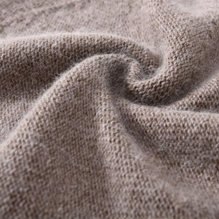 Amara cashmere beanie knit close-up, soft ribbed texture in dark grey